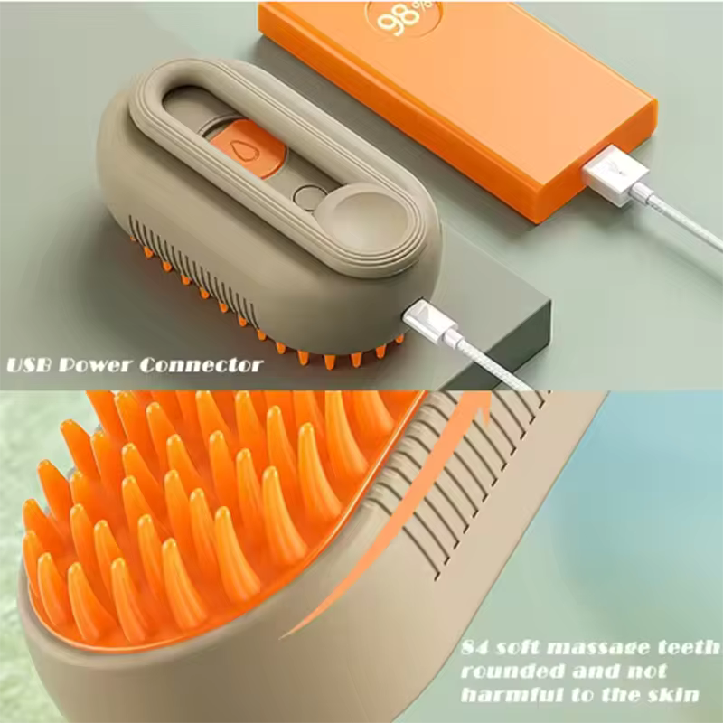 3 in 1 Pet Hair Steam Brush